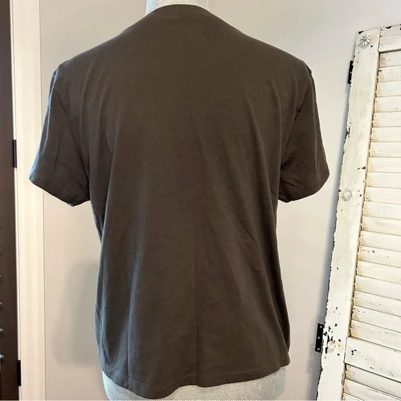 NWT American Eagle short sleeve shirt with floral graphic size M brown - Picture 4 of 6